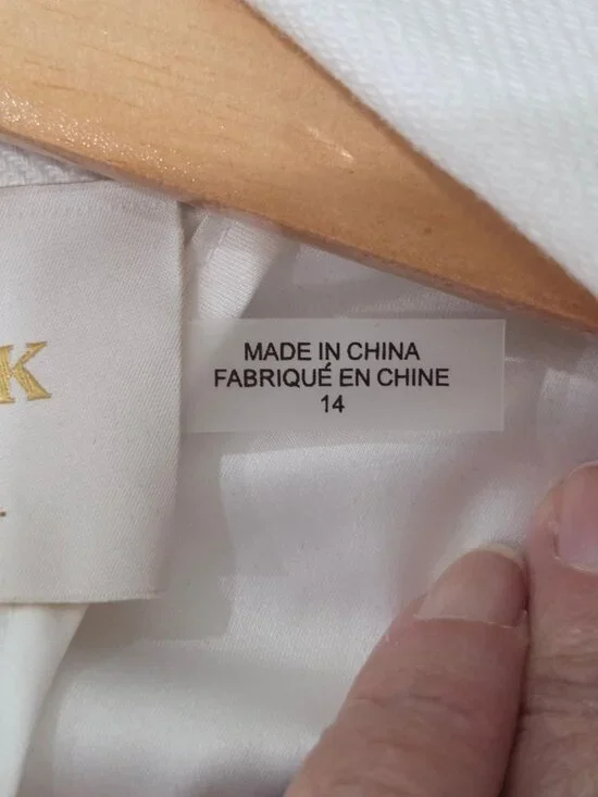 Ramy Brook Emmeline Jacket White Cropped Blazer Gold Buttons Linen Blend Sz 14 - Picture 10 of 13